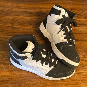 Puma Rebound LayUp Black and White High-Top Sneakers
